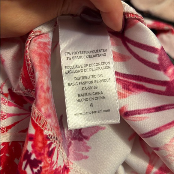 Mario Serrani Italy ladies Shift Dress Size 4 Great Condition Red/Pink floral - Picture 11 of 11